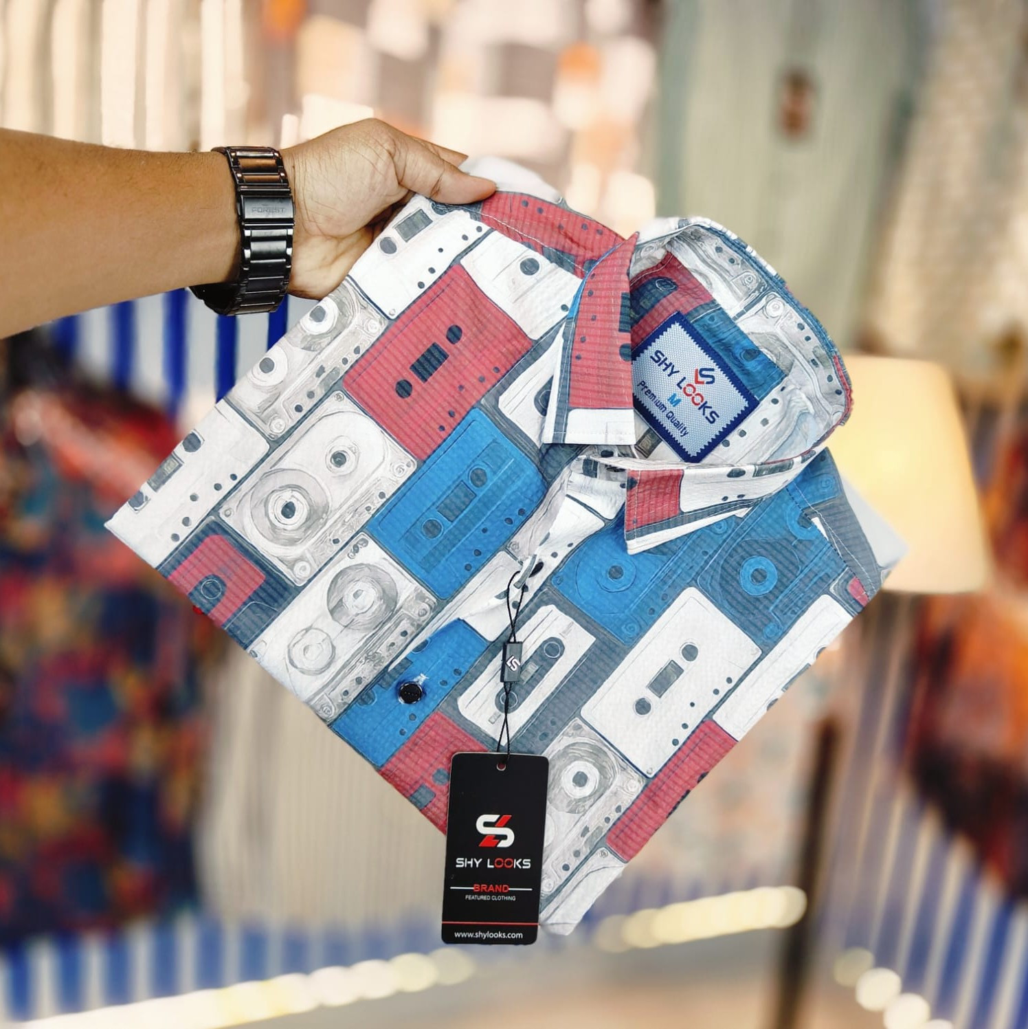 Luxury Popcorn Full Sleeve Print Shirt