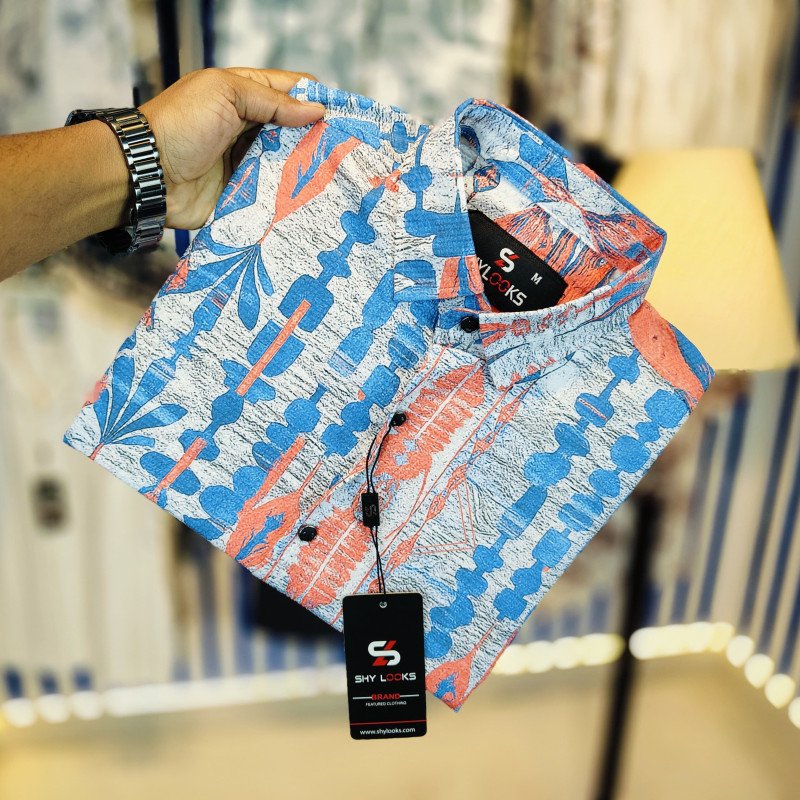 Luxury Popcorn Full Sleeve Print Shirt  হিভ Avgvi