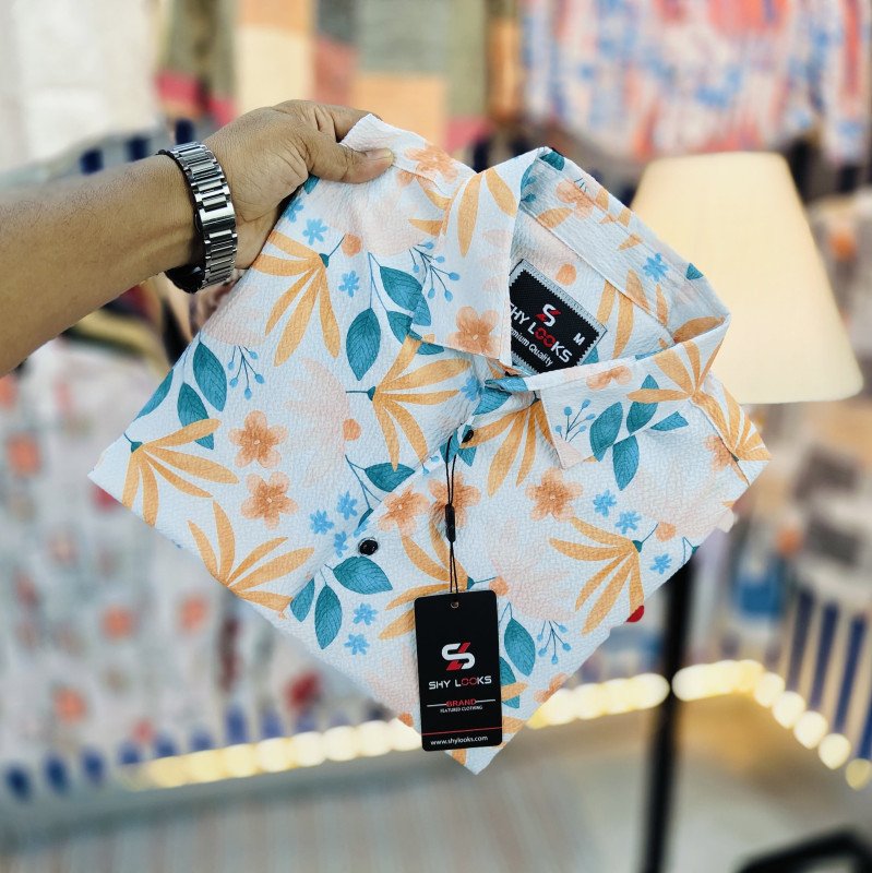 Luxury Popcorn Full Sleeve Print Shirt