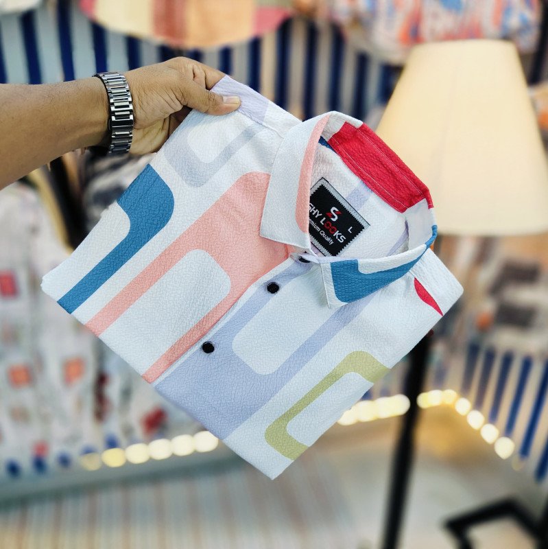 Luxury Popcorn Full Sleeve Print Shirt